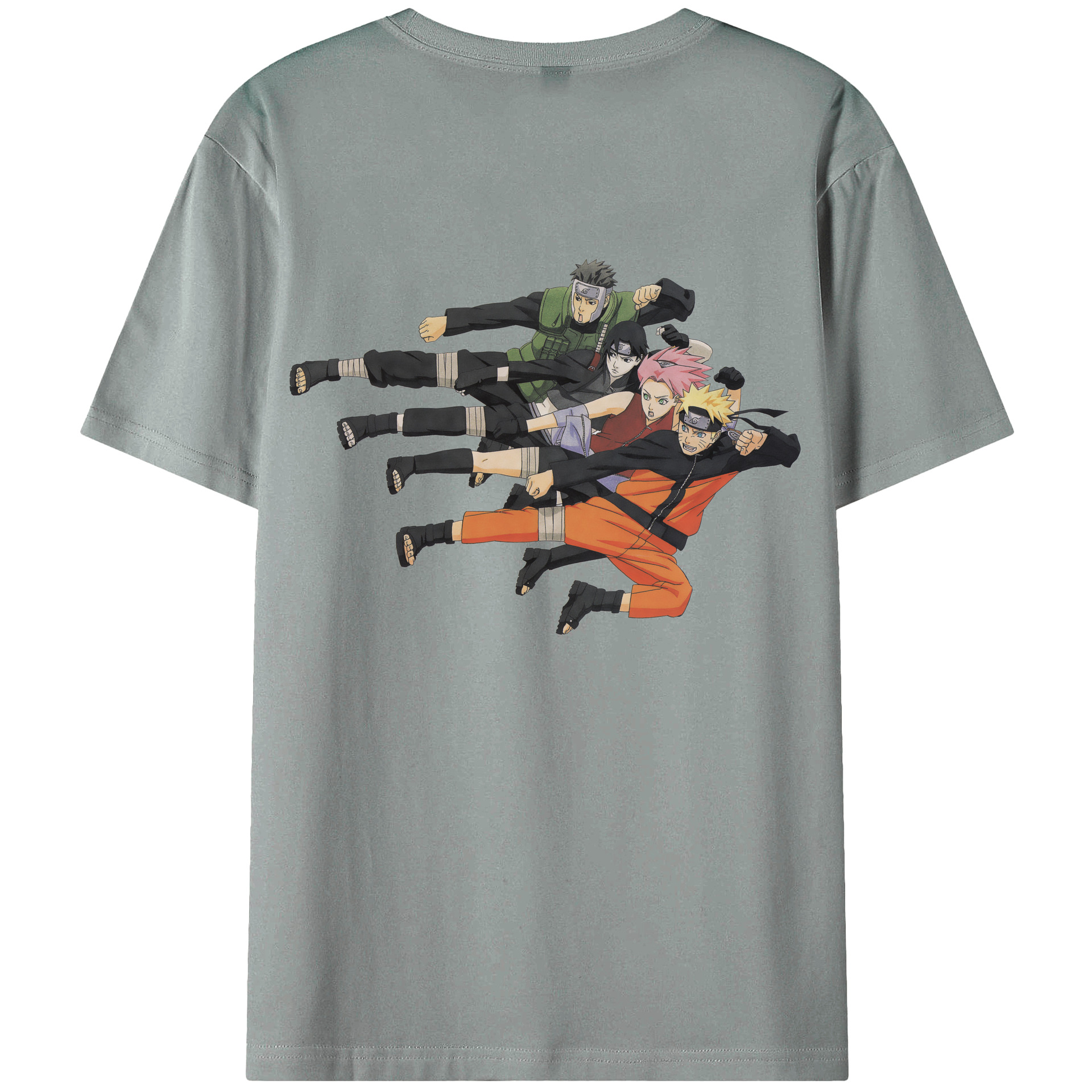 （画像用） NARUTO -ナルト- うずまき ナルト Uzumaki Naruto 綿100％ メンズ半袖Tシャツ（バックプリント） 通気性